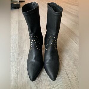 Oasis society black mixed metal studded booties
